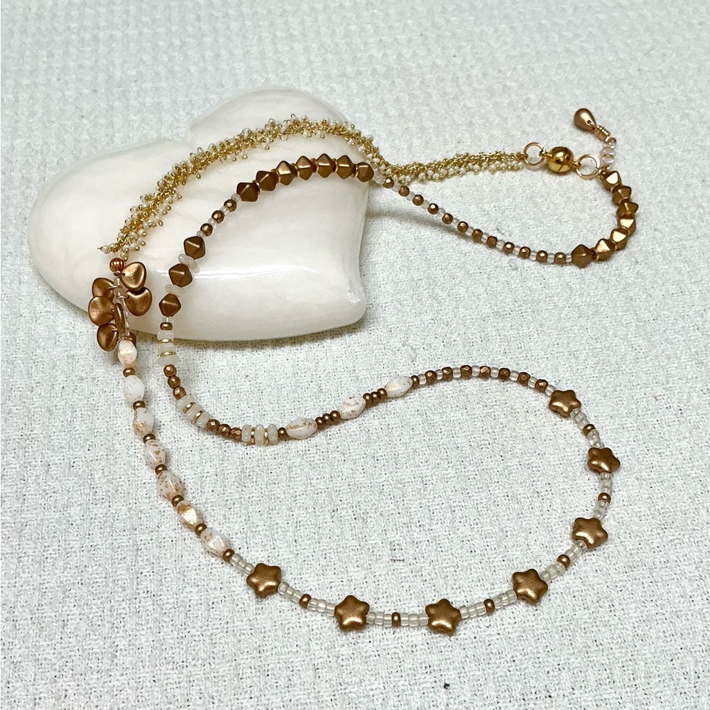 🌸Czech Bead Convertible Necklace/Wrap Bracelet